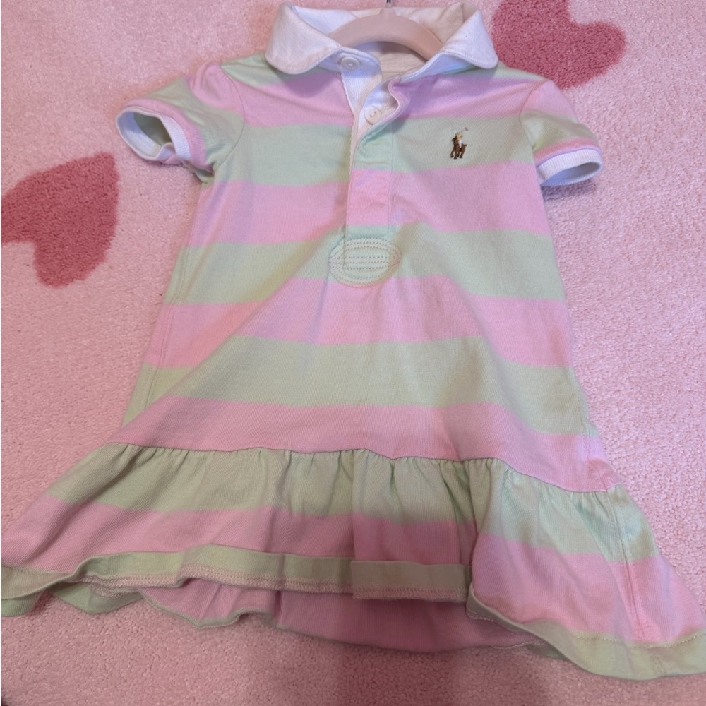 Polo by Ralph Lauren Pink and Mint Striped Polo Dress